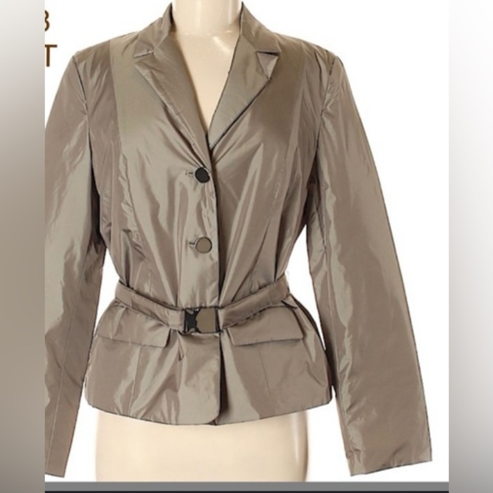 Belted tan Talbots coat casual contemporary classic preppy belted fall y2k 90s